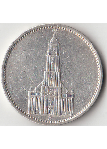 1934 - 5 Marchi argento Chiesa di Potsdam Zecca D
